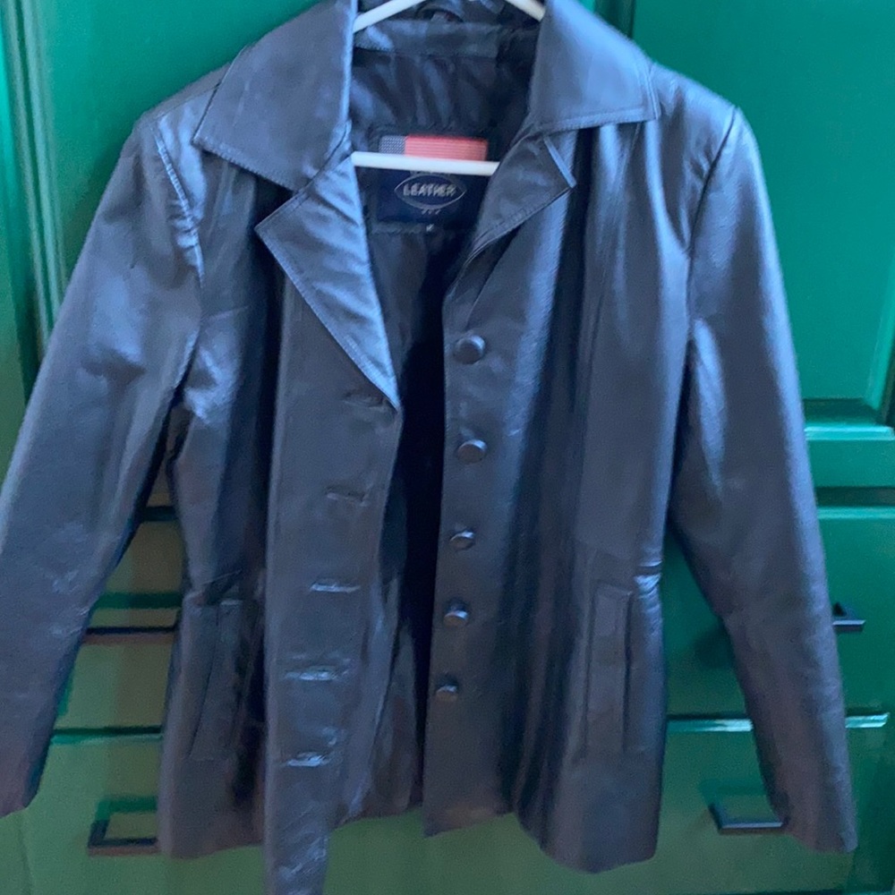 Black leather jacket